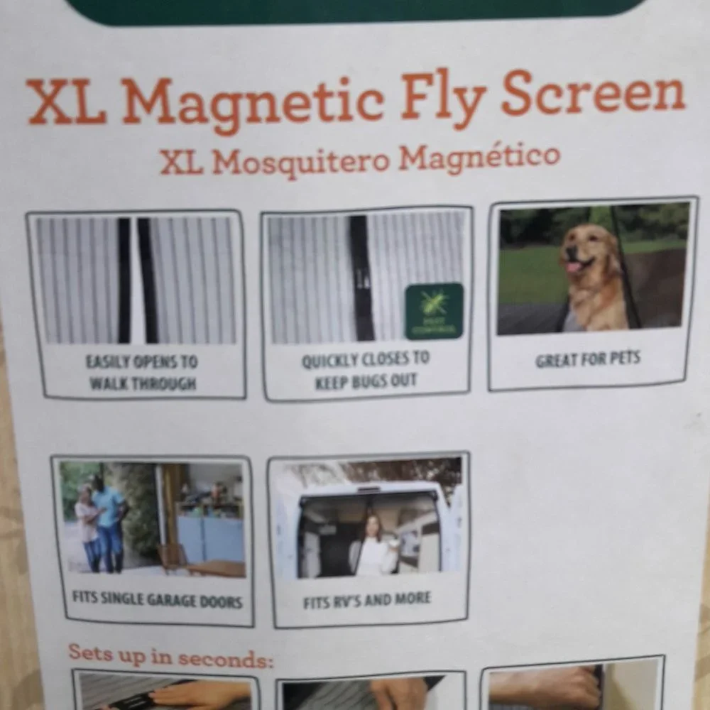 Screen Door Garage One Car RV Large Magnetic Fabric Mesh Doorway Cover 8x9 ft
